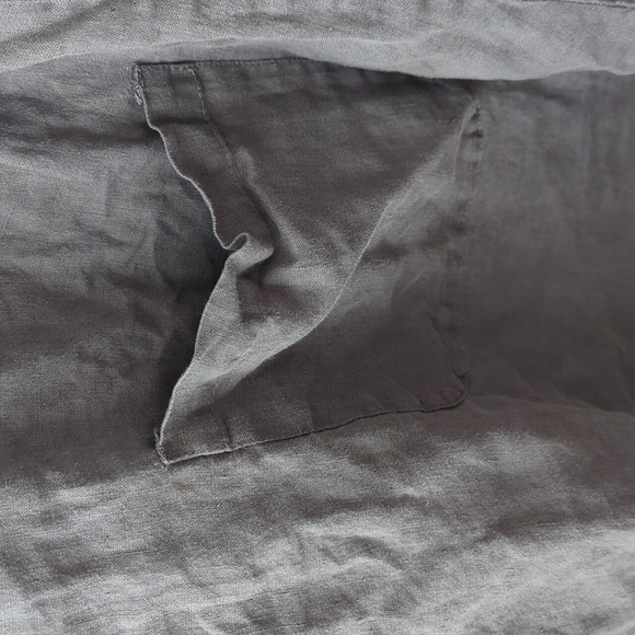 ❤️ Flax 100% linen shift dress charcoal women's mini dress - Picture 6 of 6